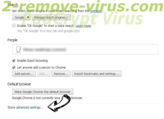 Blast Search Browser Virus Chrome settings more