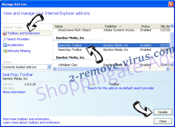 Shoppingate Ads IE toolbars and extensions