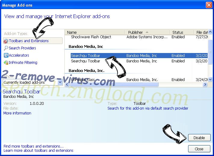 Microsoft System Security Alert Scam IE toolbars and extensions