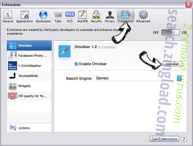 Strongpasswordsearch.com Virus Safari extensions