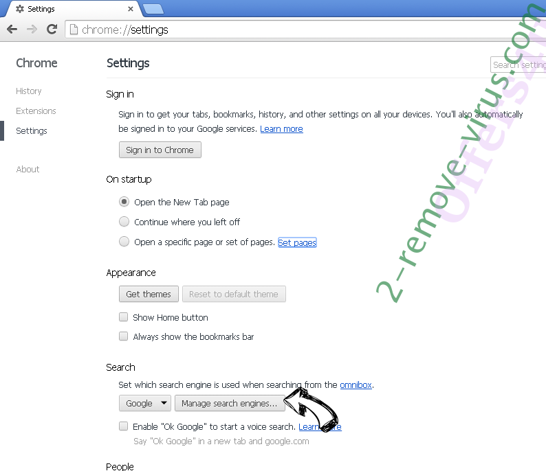 ESearch Browser Hijacker Chrome extensions disable