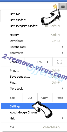 ESearch Browser Hijacker Chrome menu