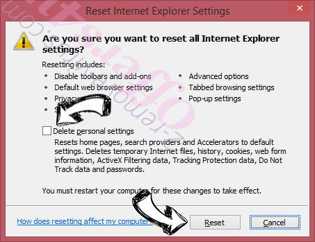 ESearch Browser Hijacker IE reset