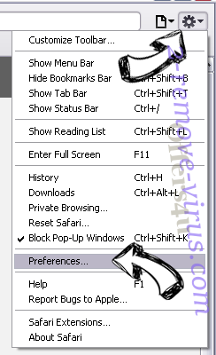 WirelessZipServer Safari menu