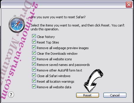 Online.io virus Safari reset