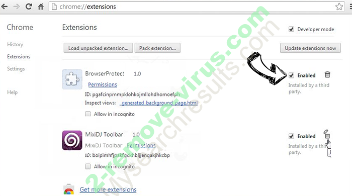 Lijit.com Browser Hijacker Chrome extensions disable