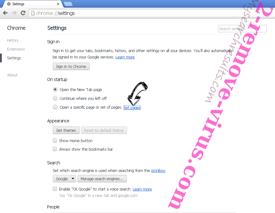 Lijit.com Browser Hijacker Chrome settings