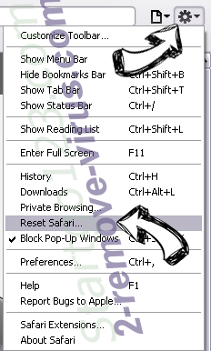 Cool Browser Ads Safari reset menu