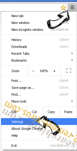 Mystartsearch.com Chrome menu