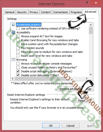 Entfernen Instant Email App IE reset browser