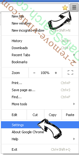 Safebrowsesearch.com Chrome menu