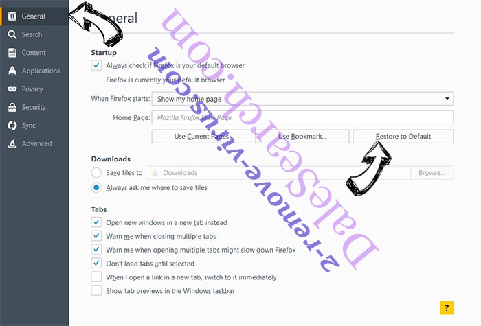 ADD MUSICPRO NEW TAB Firefox reset confirm