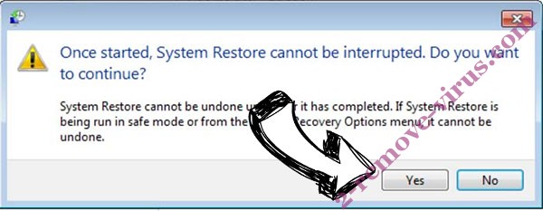 FlyingShip ransomware removal - restore message