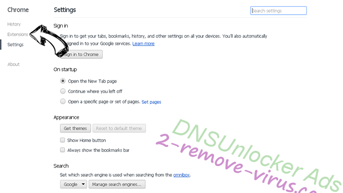 DNSUnlocker Ads Chrome settings