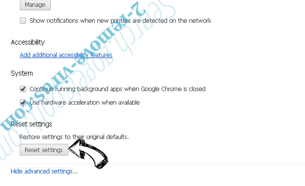 Mulkey adware Chrome advanced menu