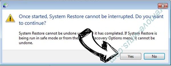 Tocue ransomware removal - restore message
