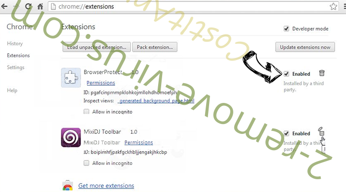 Directions.cm Virus Chrome extensions disable