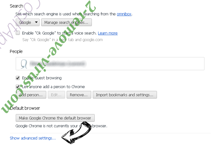 Verwijderen ArchieveSeeker (Mac) adware Chrome settings more
