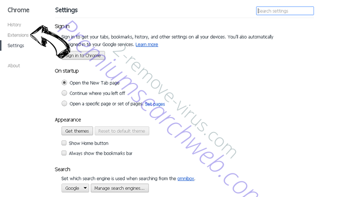 Search Protect by Conduit Chrome settings