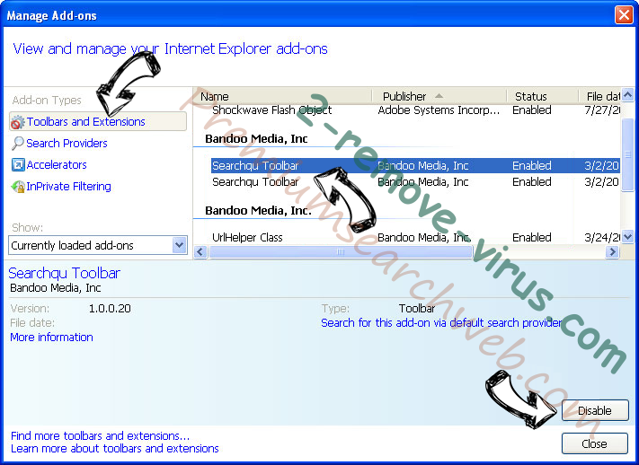 Hidemysearches.com IE toolbars and extensions