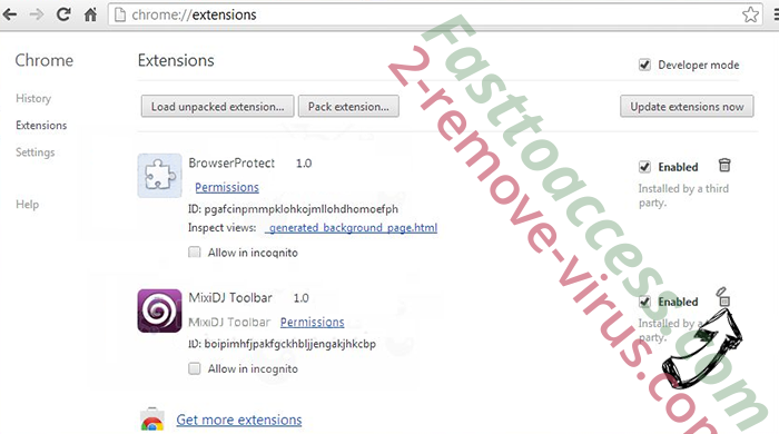 Yahoo Redirect Virus Chrome extensions remove