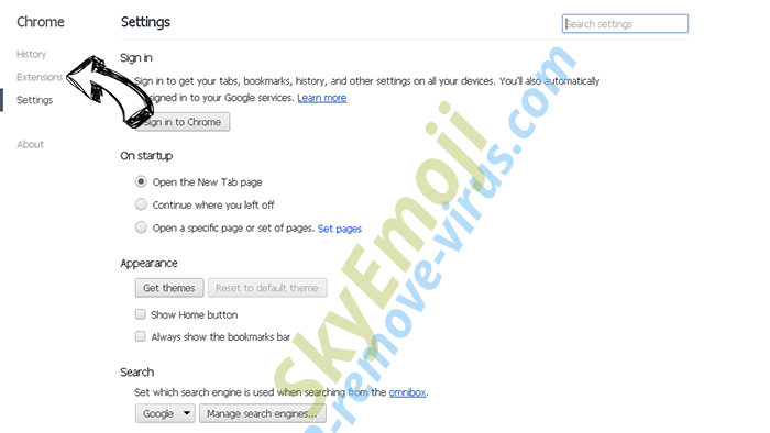 Apsr.xyz redirect Virus Chrome settings