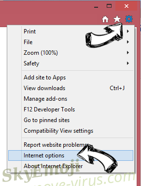 Apsr.xyz redirect Virus IE options