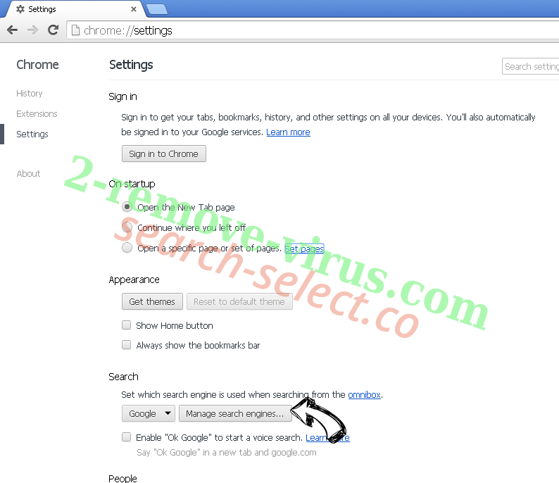 Optimalsearch.me Chrome extensions disable