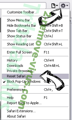 Smart Defragmenter Safari reset menu