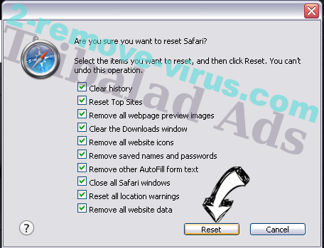 ZestyPeak (Mac) adware Safari reset
