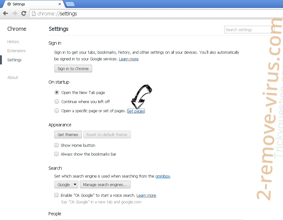 Go2news.biz Chrome settings