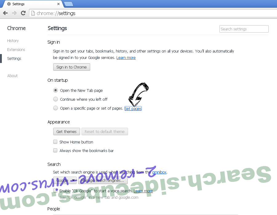 Bedep virus Chrome settings