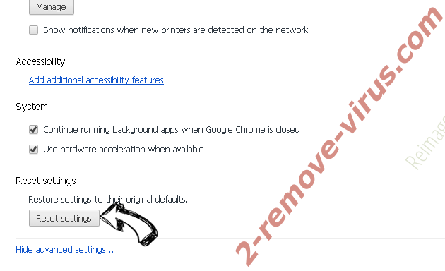 Cleaner Update POP-UP Scam Chrome advanced menu