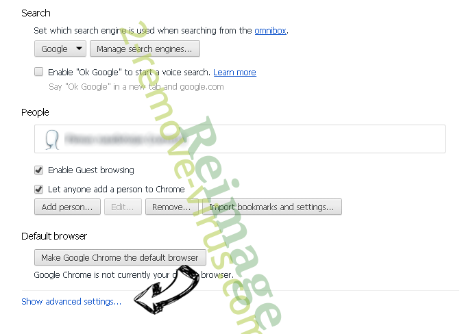 Tfln.com Redirect Chrome settings more