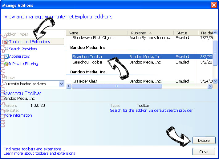 Reimage IE toolbars and extensions