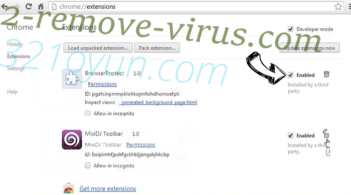 Togosearching.com virus Chrome extensions disable