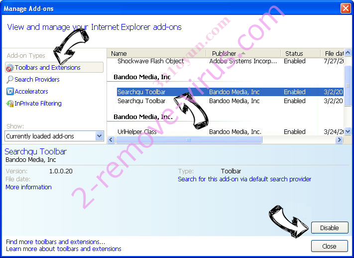 Togosearching.com virus IE toolbars and extensions