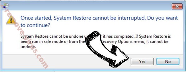 Vari ransomware removal - restore message