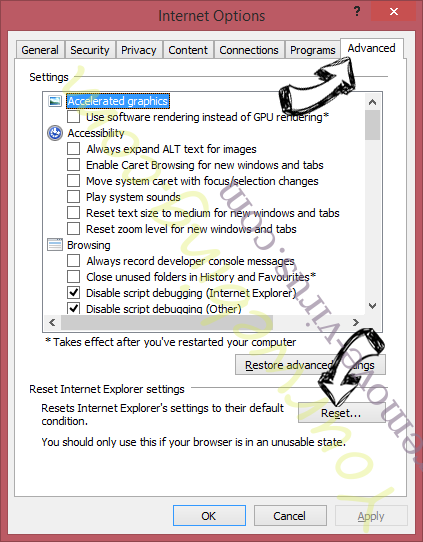 Simple Package Tracker Virus IE reset browser