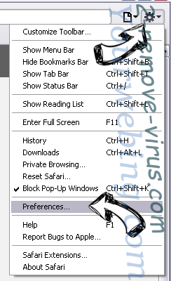 Mystartsearch Safari menu