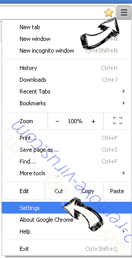 MySearch123.com Chrome menu