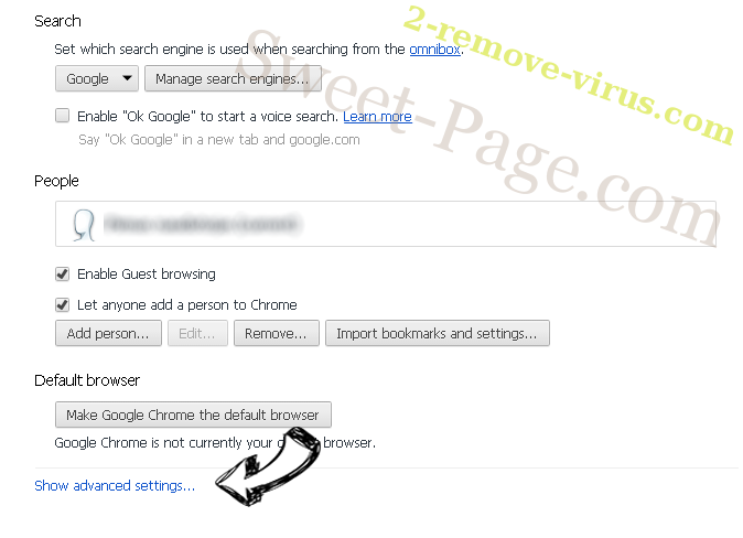 MySearch123.com Chrome settings more