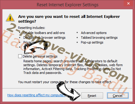 Trojan Generic IE reset