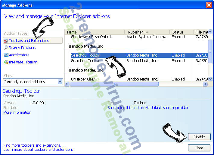 ShutDownTime virus IE toolbars and extensions