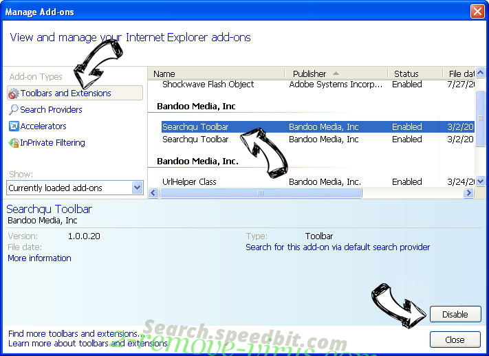 Search.speedbit.com IE toolbars and extensions