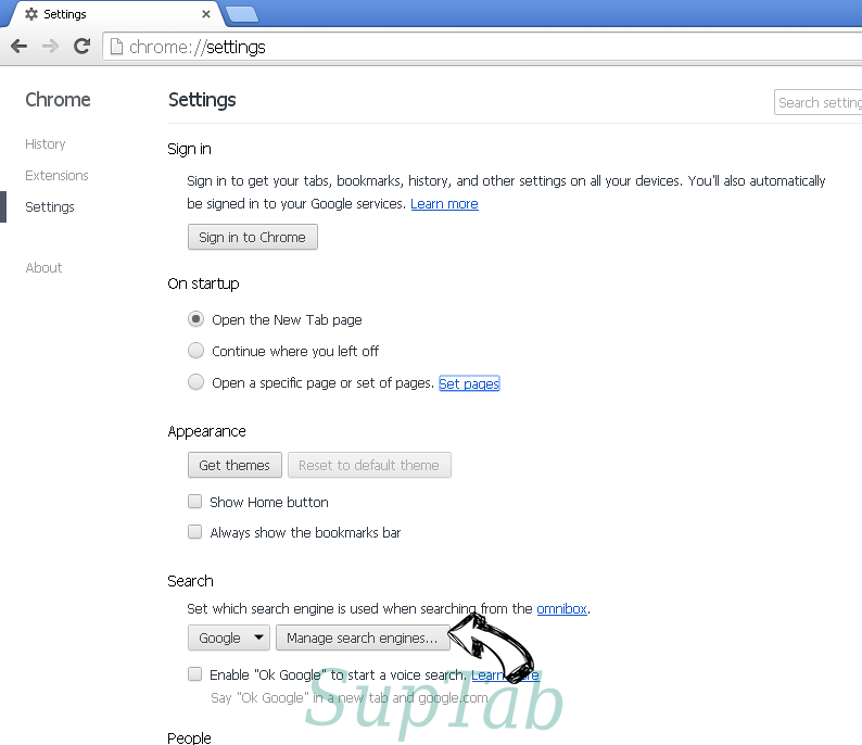 SupTab Chrome extensions disable