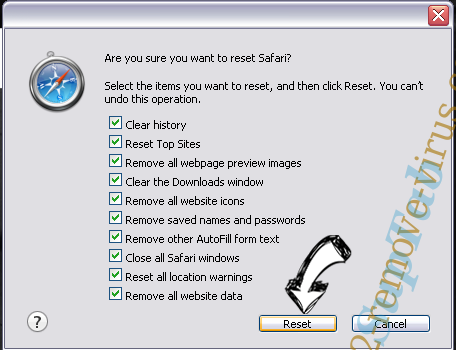 Yahoo Redirect Virus Safari reset