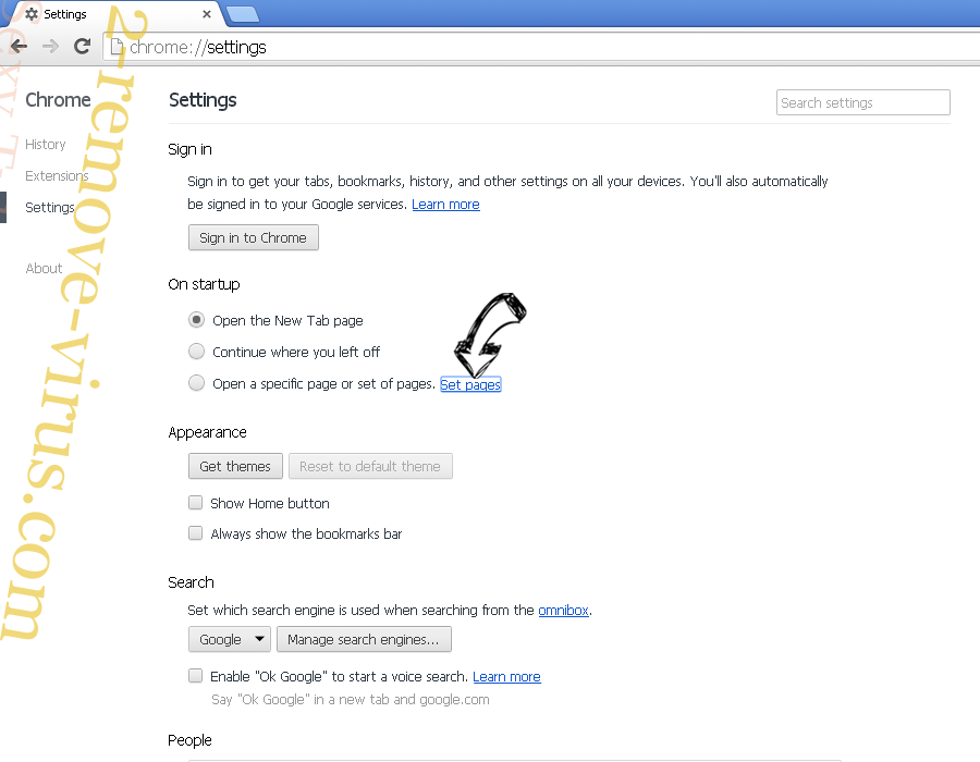 Govome Search Chrome settings