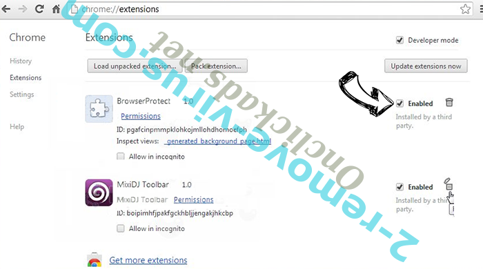 Topsnote.ru Chrome extensions disable