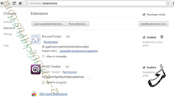 protected-search.xyz Chrome extensions remove
